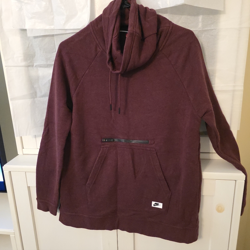 Nike Burgundy Hoodie with Logo Tag